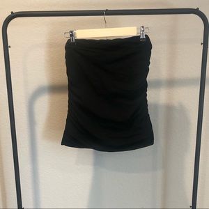 Long black strapless top